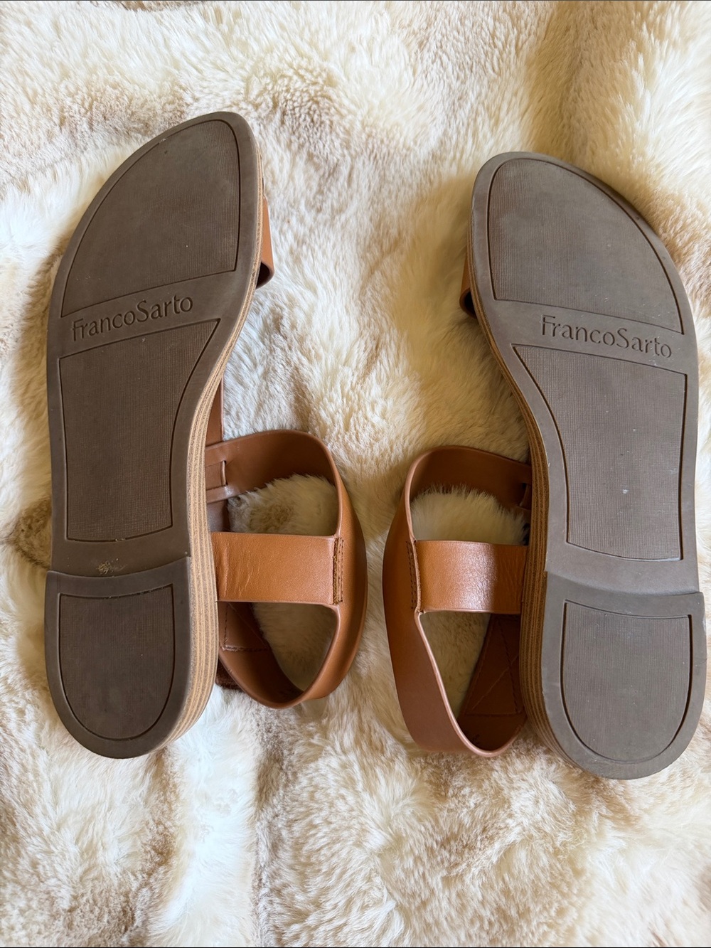 Franco Sarto Tan Leather Knot Toe Sandals - Picture 4 of 4